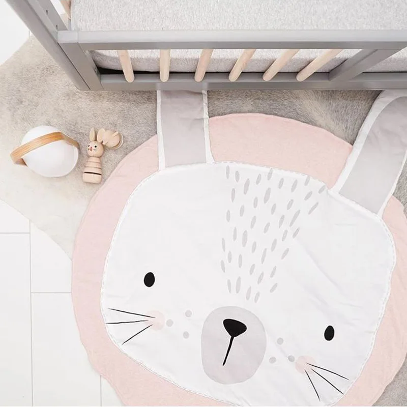 Play Mat Cartoon Animal Baby Newborn Infant Crawling Blanket Cotton Round Floor Carpet Rugs for Kids Room Nursery Decor | Мать и ребенок