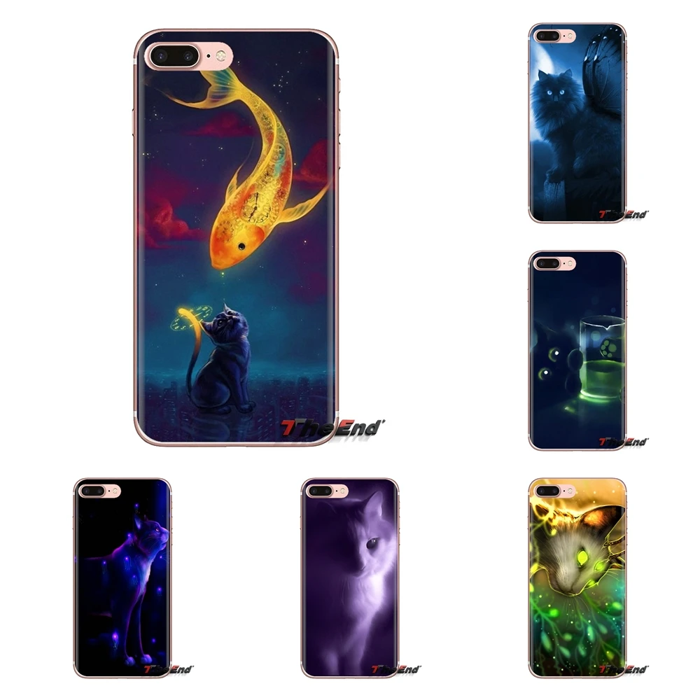 Для Huawei Nova 2 3 2i 3i Y6 Y7 Y9 Prime Pro GR3 GR5 2017 2018 2019 Y5II Y6II аниме серый Фэнтези кошка прозрачный