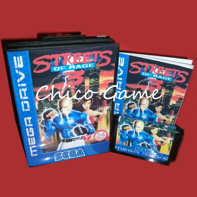 Streets of Rage 3 with Box and Manual for Sega MegaDrive Video Game Console 16 bit MD card | Электроника