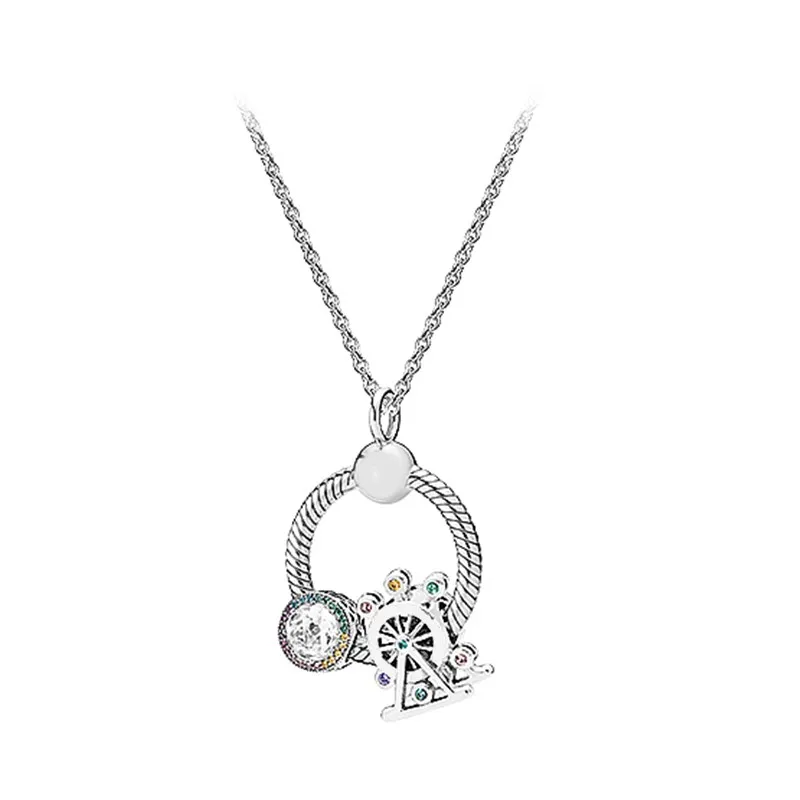 100% S925 Sterling Silver O Necklace Colorful Rainbow Ferris Wheel String Decorated With Lucky Valentine's
100% S925 Sterling Silver O Necklace Colorful Rainbow Ferris Wheel String Decorated With Lucky Valentine's