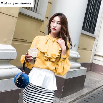 Chiffon Blouse Shirts Women Stand Collar Lantern Long Sleeve Tops Female Elegant Fashion Clothes Spring
Chiffon Blouse Shirts Women Stand Collar Lantern Long Sleeve Tops Female Elegant Fashion Clothes Spring