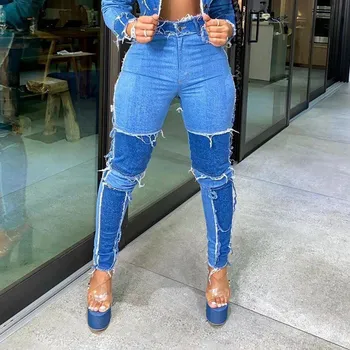 MJARTORIA Women Patchwork Denim Pants Retro Sexy Jeans Ripped Pencil Panelled Trousers Street Skinny High Waist Lady Jean Pants 
MJARTORIA Women Patchwork Denim Pants Retro Sexy Jeans Ripped Pencil Panelled Trousers Street Skinny High Waist Lady Jean Pants