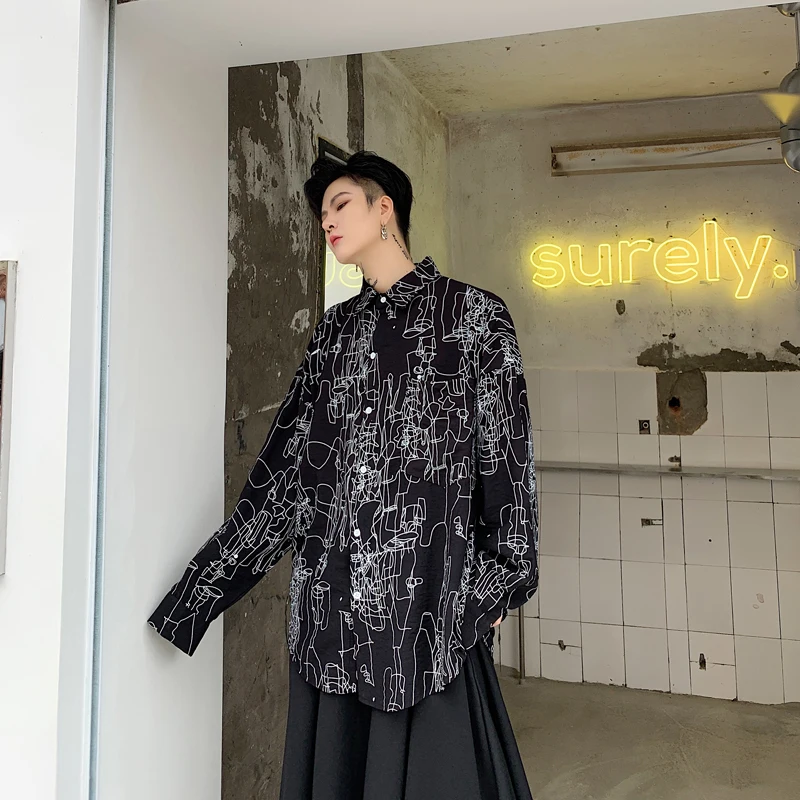 MIXCUBIC 2019 Autumn Korean style unique abstract printed shirts men casual loose Bat sleeve printed shirts S-XL
MIXCUBIC 2019 Autumn Korean style unique abstract printed shirts men casual loose Bat sleeve printed shirts S-XL