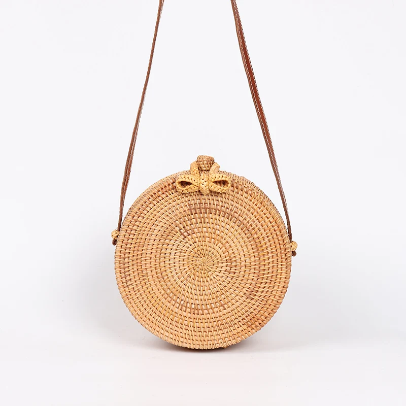 Круглые соломенные сумки 2020 женская летняя сумка из ротанга плетеная пляжная