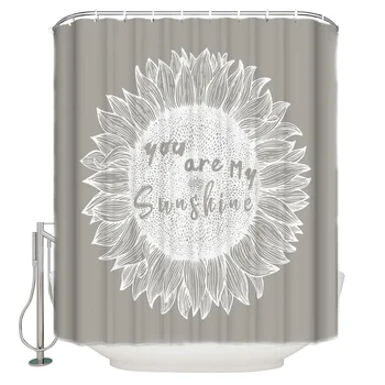 Sunflower, You Are My Sunshine, Gray, White Shower Curtain Decor with Hooks Waterproof
Sunflower, You Are My Sunshine, Gray, White Shower Curtain Decor with Hooks Waterproof