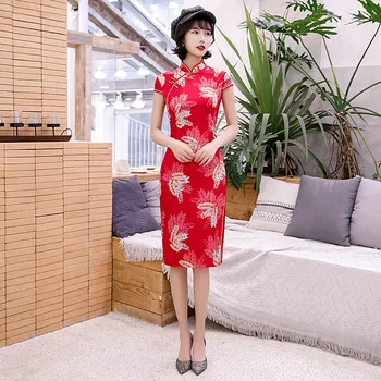 Elegant Slim Plus Size L-4XL Qipao Print Cheongsam Chinese Female Rayon Dress Mandarin Collar Vintage Cheongsam Vestidos
Elegant Slim Plus Size L-4XL Qipao Print Cheongsam Chinese Female Rayon Dress Mandarin Collar Vintage Cheongsam Vestidos
