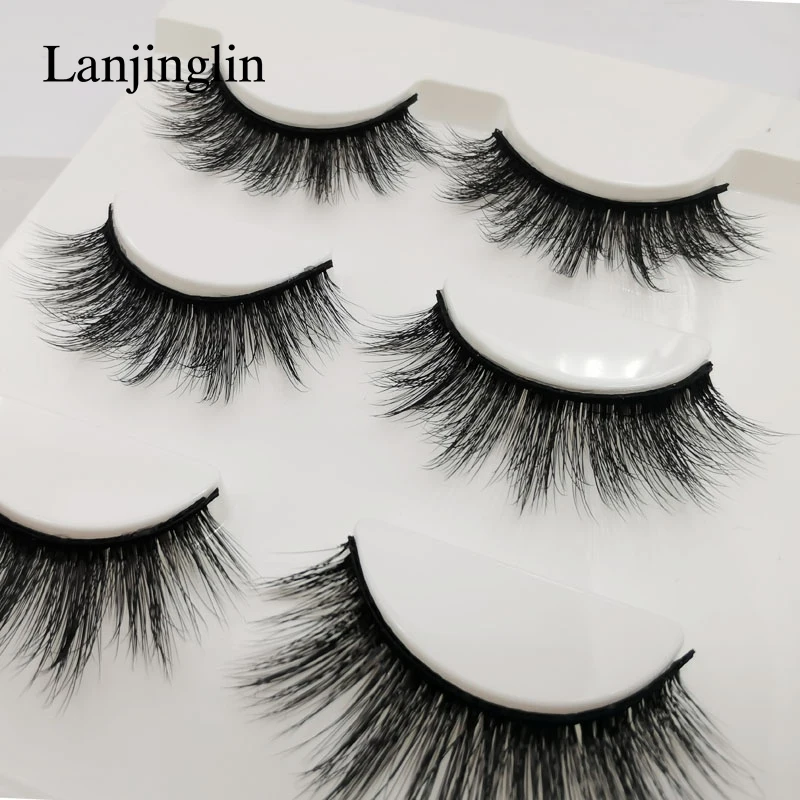 Faux Cils 3 Pairs False Eyelashes Soft Natural Long Wispy Fluffy 3D Mink Lashes Handmade Makeup Tool Extension Fake Eye Lashes 46 H400fb633622f4f108f2ad7439af0c71ej