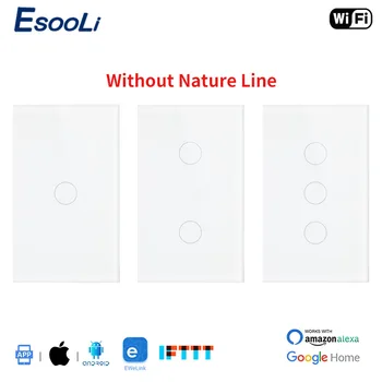 EsooLi 1/2/3 Gang Crystal Tempered Glass Panel WIFI Touch Switch US Standard Ewelink APP Home Single Fire Line Wireless Switch
EsooLi 1/2/3 Gang Crystal Tempered Glass Panel WIFI Touch Switch US Standard Ewelink APP Home Single Fire Line Wireless Switch