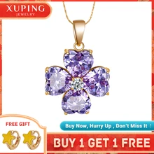 Xuping花デザインのファッションスタイルゴールドカラーメッキネックレスペンダント女性のジュエリーバレンタインデーのギフト32897(China)