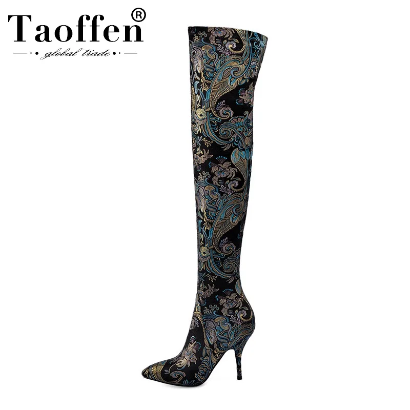 Taoffen Women Mixed Colors Fasion Ins Hot Over The Knee Boots Thin Heels Pointed Toe Zipper Long Boots Luxury Brand Size 33-43
Taoffen Women Mixed Colors Fasion Ins Hot Over The Knee Boots Thin Heels Pointed Toe Zipper Long Boots Luxury Brand Size 33-43