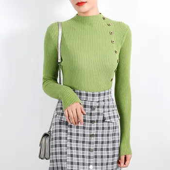 WOMEN Knit sweater Pullover Jumper Top Autumn Women Casual Knitwear Half High Collar Solid Color Slim Long Sleeve Chic Sweaters
WOMEN Knit sweater Pullover Jumper Top Autumn Women Casual Knitwear Half High Collar Solid Color Slim Long Sleeve Chic Sweaters