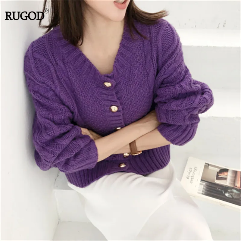 RUGOD Korean Style Women V-neck Sweater Open Stitch Long Sleeve Loose Thick Knitted Sweater Dames Truien 2019 Winter
RUGOD Korean Style Women V-neck Sweater Open Stitch Long Sleeve Loose Thick Knitted Sweater Dames Truien 2019 Winter