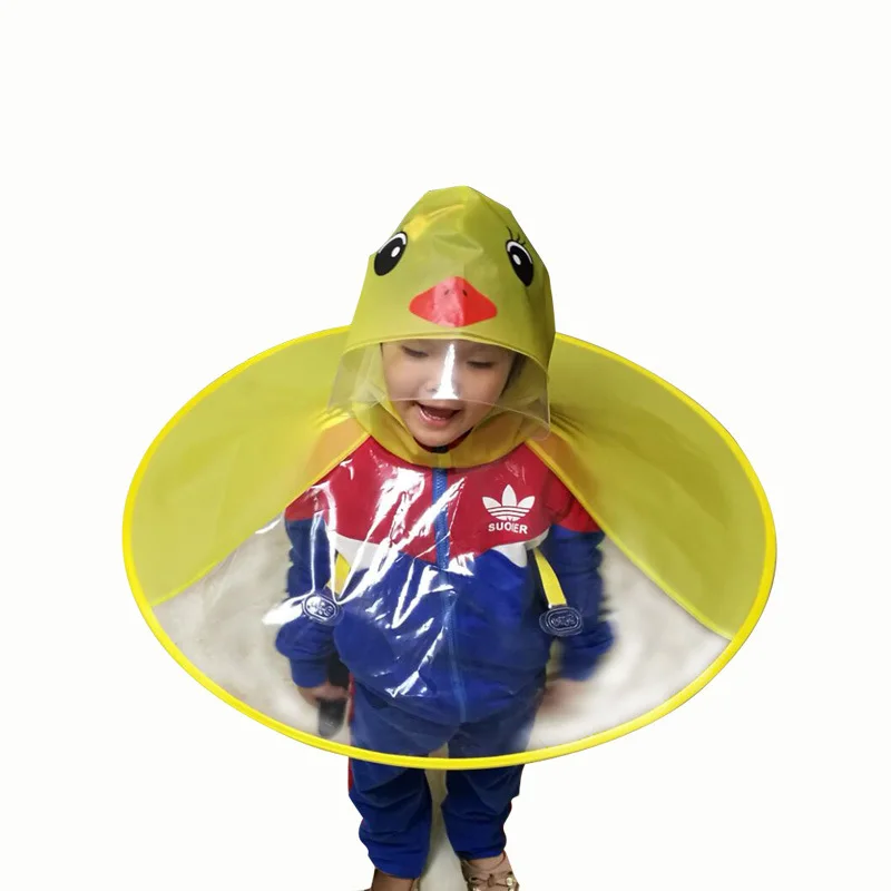 Douyin Celebrity Style Baby Small Yellow Duck UFO Raincoat Children Head-Mounted Cloak Rain Hat Anti-Personalized & Creative Rai 
Douyin Celebrity Style Baby Small Yellow Duck UFO Raincoat Children Head-Mounted Cloak Rain Hat Anti-Personalized & Creative Rai