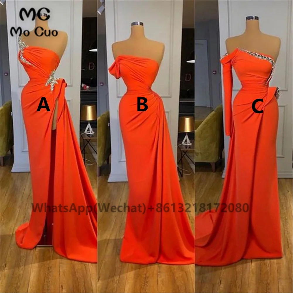 

A-Line 2021 New Arrival Prom Dresses with ABC Design Ruched Crystals Women's Evening Prom Gown Custom Made