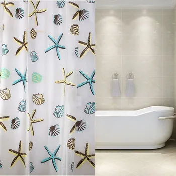 Waterproof Shower Curtain Bathroom Curtain Shell Starfish Pattern Bathtub Bathing Cover Modern Style Household Accessories
Waterproof Shower Curtain Bathroom Curtain Shell Starfish Pattern Bathtub Bathing Cover Modern Style Household Accessories