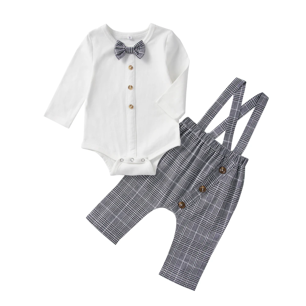 England Style Newborn Baby Boy Gentleman 2Pcs Set Infant Tie Romper Tops Plaid Strap Pants Overalls Outfits Baby Clothing Set
England Style Newborn Baby Boy Gentleman 2Pcs Set Infant Tie Romper Tops Plaid Strap Pants Overalls Outfits Baby Clothing Set