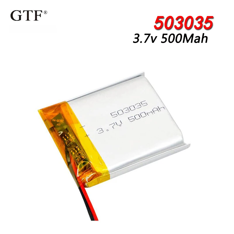 503035 3.7v 500mah Lithium Polymer Li-Po Rechargeable Battery For toys GPS MP3 MP4 PAD DVD DIY bluetooth headphone speaker phone
503035 3.7v 500mah Lithium Polymer Li-Po Rechargeable Battery For toys GPS MP3 MP4 PAD DVD DIY bluetooth headphone speaker phone