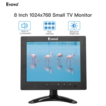 Eyoyo S801 8" HDMI Mini TV IPS Monitor 1024x768 CCTV LCD Screen with HDMI VGA USB AV Speakers for DVD PC Security camera Monitor
Eyoyo S801 8" HDMI Mini TV IPS Monitor 1024x768 CCTV LCD Screen with HDMI VGA USB AV Speakers for DVD PC Security camera Monitor