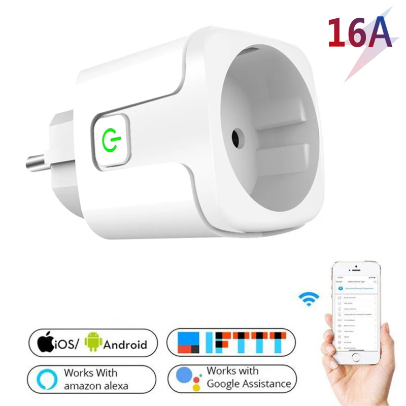 16A WIFI Wireless Remote Smart Power Socket EU Plug Timer Voice Control Electricity Statistics Compatible Amazon Alexa / Google
16A WIFI Wireless Remote Smart Power Socket EU Plug Timer Voice Control Electricity Statistics Compatible Amazon Alexa / Google