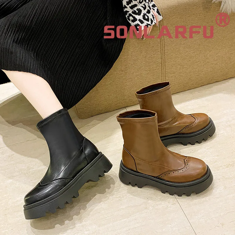 SONL ARFU Women ANKLE all-matching Autumn New thick sole short-height height increasing skinny leg short boots 
SONL ARFU Women ANKLE all-matching Autumn New thick sole short-height height increasing skinny leg short boots