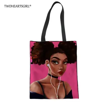 Twoheartsgirl Large Capacity Women Canvas Shoulder Bag Black African Women Print Shopping Bag Art Afro Lady Cloth Handbag Tote
Twoheartsgirl Large Capacity Women Canvas Shoulder Bag Black African Women Print Shopping Bag Art Afro Lady Cloth Handbag Tote