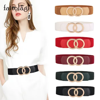 Luxury Leather Gold Waist Belt for Women Double Rings Buckle Ladies Belt for Dress Coat Elastic Stretch Wide Female Waistband
Luxury Leather Gold Waist Belt for Women Double Rings Buckle Ladies Belt for Dress Coat Elastic Stretch Wide Female Waistband