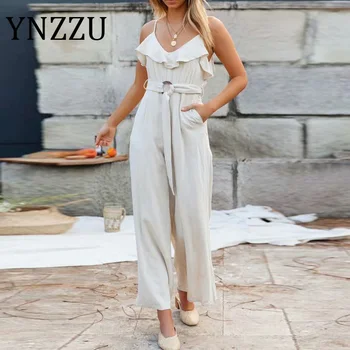 YNZZU Elegant 2020 Spring Summer Sleeveless Jumpsuits Sexy Women Strap Jumpsuit Romper Wide Leg Female Loose Overalls Belt AJ051
YNZZU Elegant 2020 Spring Summer Sleeveless Jumpsuits Sexy Women Strap Jumpsuit Romper Wide Leg Female Loose Overalls Belt AJ051