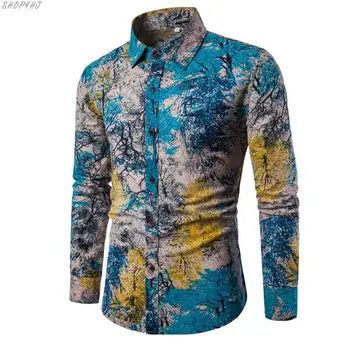 Long Sleeve Flower Print Mens Dress Shirts Summer New Casual Hawaii Male Shirt Shirt Men Clothing M-5XL 
Long Sleeve Flower Print Mens Dress Shirts Summer New Casual Hawaii Male Shirt Shirt Men Clothing M-5XL