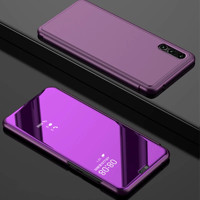 For Huawei P Smart Mirror Case Clear View Flip Cover Plus PSmart Fig-LX1 INE-LX2 POT FIG-LA1 Fundas | Мобильные телефоны и
