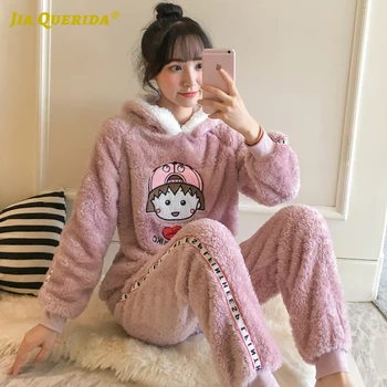 Ladies Woman Clothes New Soft Winter Autumn Sleepwear Long Sleeve Long Pants Cartoon Printing Solid Flannel Pajamas Set Pj Set
Ladies Woman Clothes New Soft Winter Autumn Sleepwear Long Sleeve Long Pants Cartoon Printing Solid Flannel Pajamas Set Pj Set