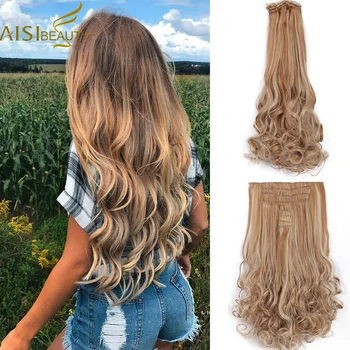 AISI BEAUTY Synthetic 18 Clips in Hair Extensions 8pcs/set 22inch Long Wavy Ombre Blonde Brown Hair Extension Clip for Women
AISI BEAUTY Synthetic 18 Clips in Hair Extensions 8pcs/set 22inch Long Wavy Ombre Blonde Brown Hair Extension Clip for Women