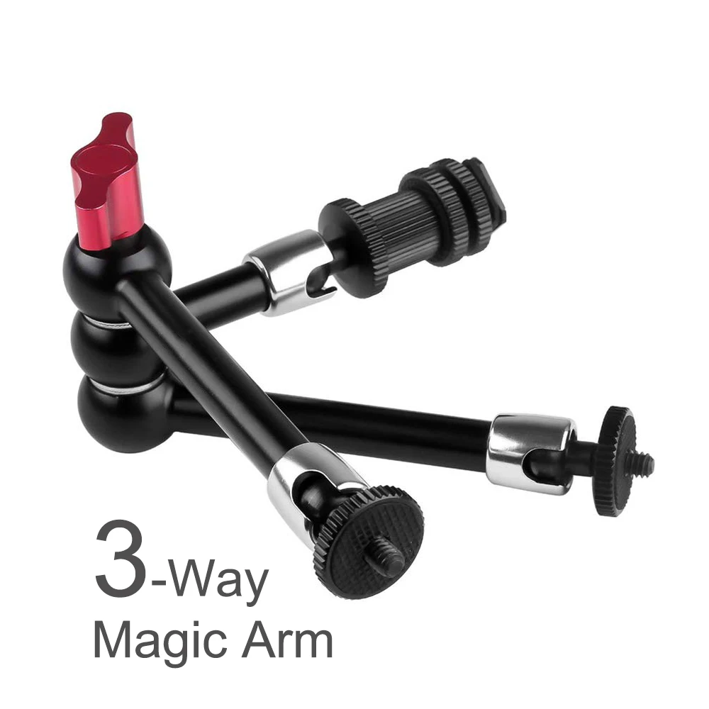 3-Way Metal Adjustable Articulating Magic Arm Super Clamp for LCD Monitor LED Video Light Flash SLR DSLR Camera Accessories
3-Way Metal Adjustable Articulating Magic Arm Super Clamp for LCD Monitor LED Video Light Flash SLR DSLR Camera Accessories