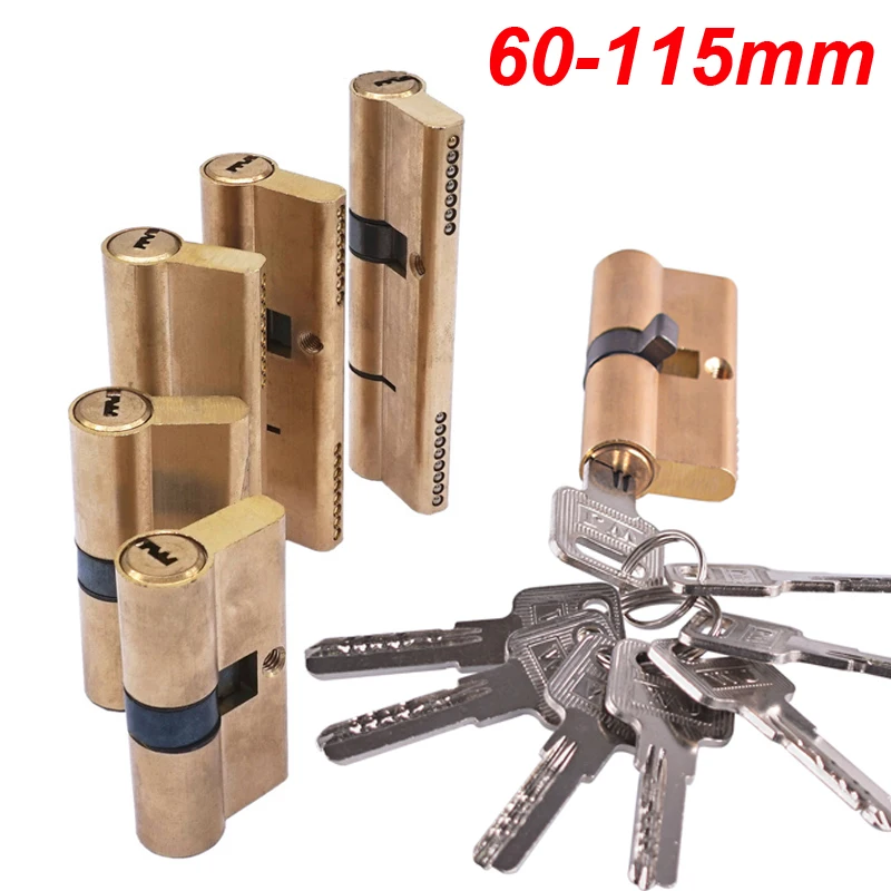 Фото Cylinder AB Key Anti-Theft Lock 65 70 80 90 115mm Biased Entrance Brass Door Lengthened Core Extended Keys  Обустройство | Lock Cylinders (4000345198799)