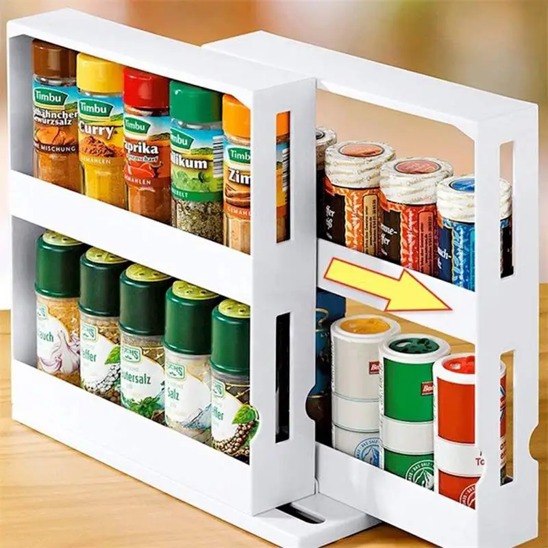 Kitchen Spice Organizer Rack Multi-Function Rotating Storage Shelf White Cabinet Kitchen Storage Rack Holder Organizer
Kitchen Spice Organizer Rack Multi-Function Rotating Storage Shelf White Cabinet Kitchen Storage Rack Holder Organizer