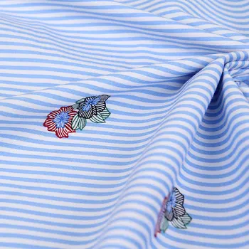 Handmade clothing material DIY fabric blue and white fine stripes printed pure cotton fabric
Handmade clothing material DIY fabric blue and white fine stripes printed pure cotton fabric