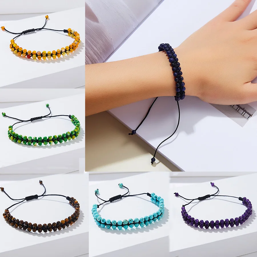 4mm Double Layer Natural Stone Bracelet Red Agate Seven Chakra Black Rope Braid Adjustable Beaded Bracelet Women Weaving Jewelry
4mm Double Layer Natural Stone Bracelet Red Agate Seven Chakra Black Rope Braid Adjustable Beaded Bracelet Women Weaving Jewelry