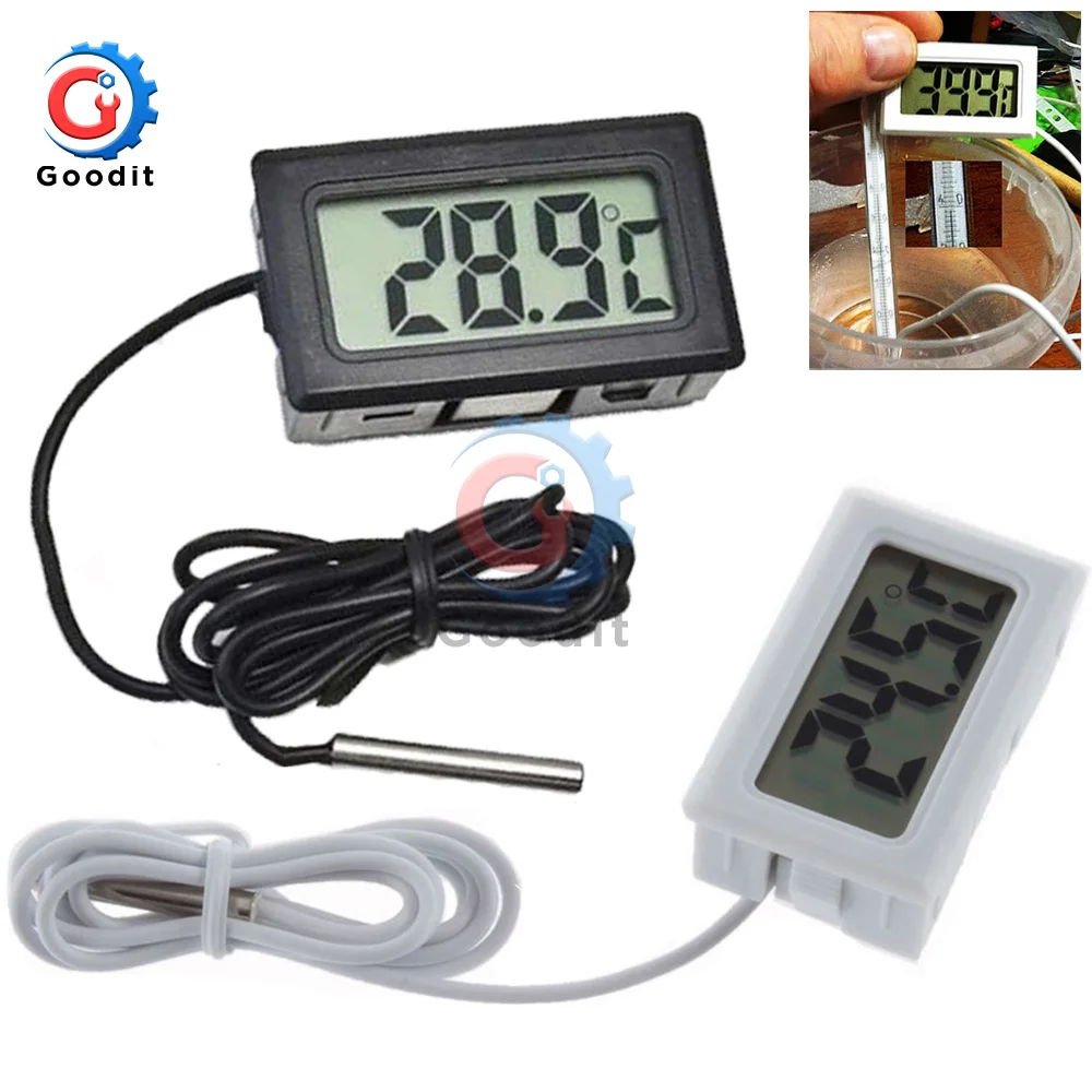 Mini LCD Digital Thermometer Freezer Refrigerator Fridge Temperature Thermometer Meter indoor outdoor Probe Digital Sensor 1m 2m
Mini LCD Digital Thermometer Freezer Refrigerator Fridge Temperature Thermometer Meter indoor outdoor Probe Digital Sensor 1m 2m