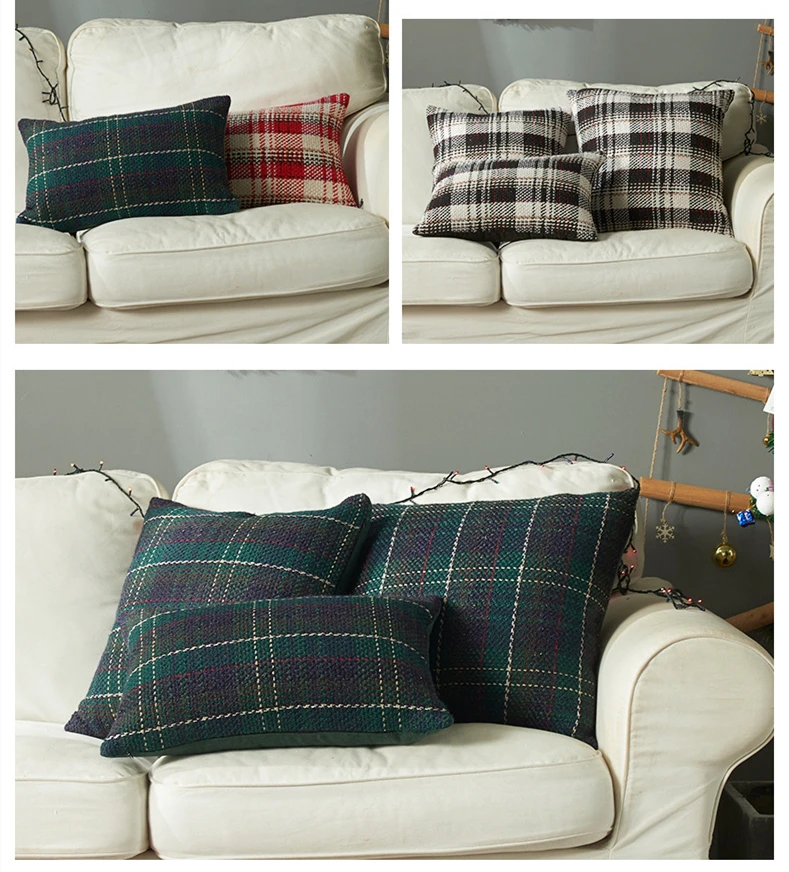Description Picture 3 of itemNEW Luxury Woolen knitted Plaids Decorative Pillows Cover Wool Plush Throw Pillows for Couch Chairs Bedroom Pillow Cushion Cover