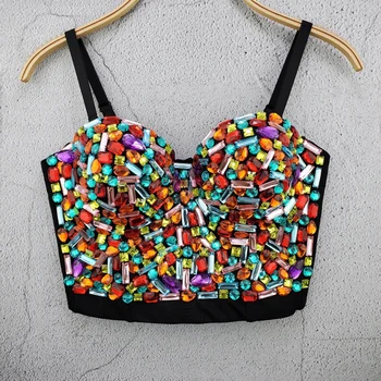 American Clothing Women Nightclub Outfit Candy Colored Rhinestone Vest Rave Jazz Pole Dance Performance Costume DJ DS Tops 2082 
American Clothing Women Nightclub Outfit Candy Colored Rhinestone Vest Rave Jazz Pole Dance Performance Costume DJ DS Tops 2082