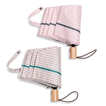Lattice Printed Mini Pocket Umbrella Rain Women Men Maple Wooden Handle Automatic Three Folding Umbrellas Anti UV Parasol
Lattice Printed Mini Pocket Umbrella Rain Women Men Maple Wooden Handle Automatic Three Folding Umbrellas Anti UV Parasol