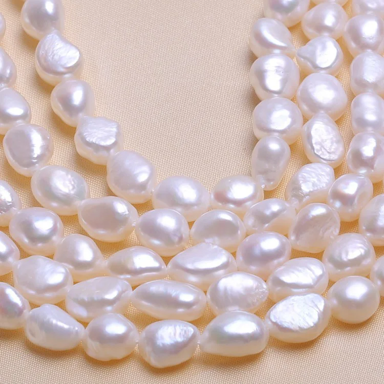 

MADALENA SARARA 9-10mm Baroque Round Shape Freshwater Pearl Strand For DIY Jewelry Making Women Necklace 40-41cm