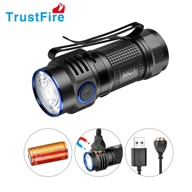 Trustfire MC1 LED Flashlight CREE XP-L HI Rechargeable Mini Flashlight with Magnet + Battery for Keychain, Hiking, Camping
Trustfire MC1 LED Flashlight CREE XP-L HI Rechargeable Mini Flashlight with Magnet + Battery for Keychain, Hiking, Camping