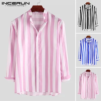 INCERUN Men Long Sleeve Wide Striped Shirt Casual Collar Slim Fitness Button Up Streetwear Mens Blouse Camisas Hombre Plus Size
INCERUN Men Long Sleeve Wide Striped Shirt Casual Collar Slim Fitness Button Up Streetwear Mens Blouse Camisas Hombre Plus Size