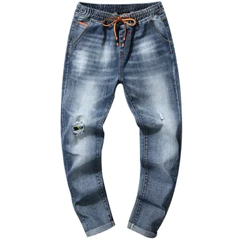 2019 Jeans Male Hole Patch Slim Fit Teenagers Personality Elastic Waist Jeans 
2019 Jeans Male Hole Patch Slim Fit Teenagers Personality Elastic Waist Jeans