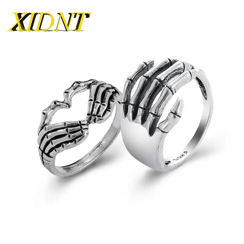 XIDNT старинный серебряный ремешок в форме сердца кольцо для мужчин панк
