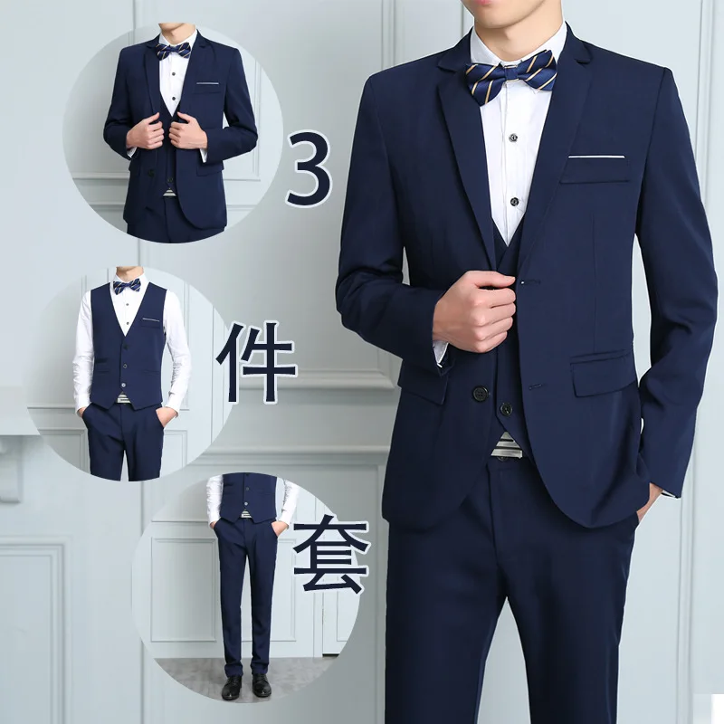 New Style Suit Men's Thick Three-piece Set Korean-style Slim Fit Formal Wear Business Wear Two-Button Formal Dress
New Style Suit Men's Thick Three-piece Set Korean-style Slim Fit Formal Wear Business Wear Two-Button Formal Dress