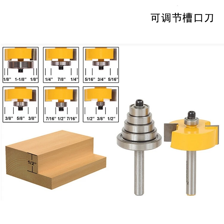 free shipping Rabbet Router Bit with 6 Bearings Set - 1/2" Shank Woodworking cutter Tenon Cutter for Woodworking Tools
free shipping Rabbet Router Bit with 6 Bearings Set - 1/2" Shank Woodworking cutter Tenon Cutter for Woodworking Tools