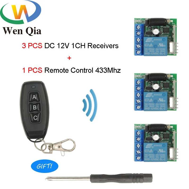 433Mhz Universal Wireless Remote Control RF Switch DC 12V1CH Relay Receiver Module 1 RF Transmitter 2 Receivers For LED LAMP DIY
433Mhz Universal Wireless Remote Control RF Switch DC 12V1CH Relay Receiver Module 1 RF Transmitter 2 Receivers For LED LAMP DIY