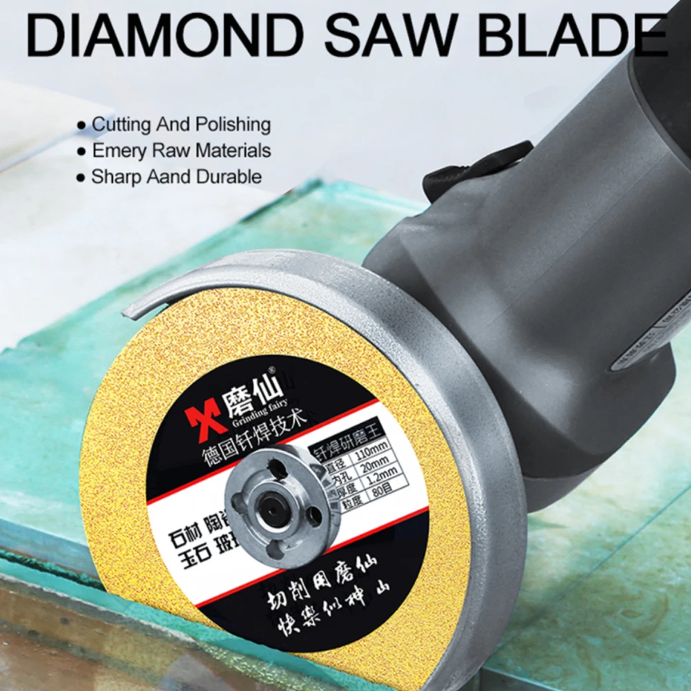 Diamond Disc Saw Blade Ceramic And Ordinary Glass Tile Jade Marble Polishing Cutting Blade Sharp Brazing Grinding Disc 110mm
Diamond Disc Saw Blade Ceramic And Ordinary Glass Tile Jade Marble Polishing Cutting Blade Sharp Brazing Grinding Disc 110mm