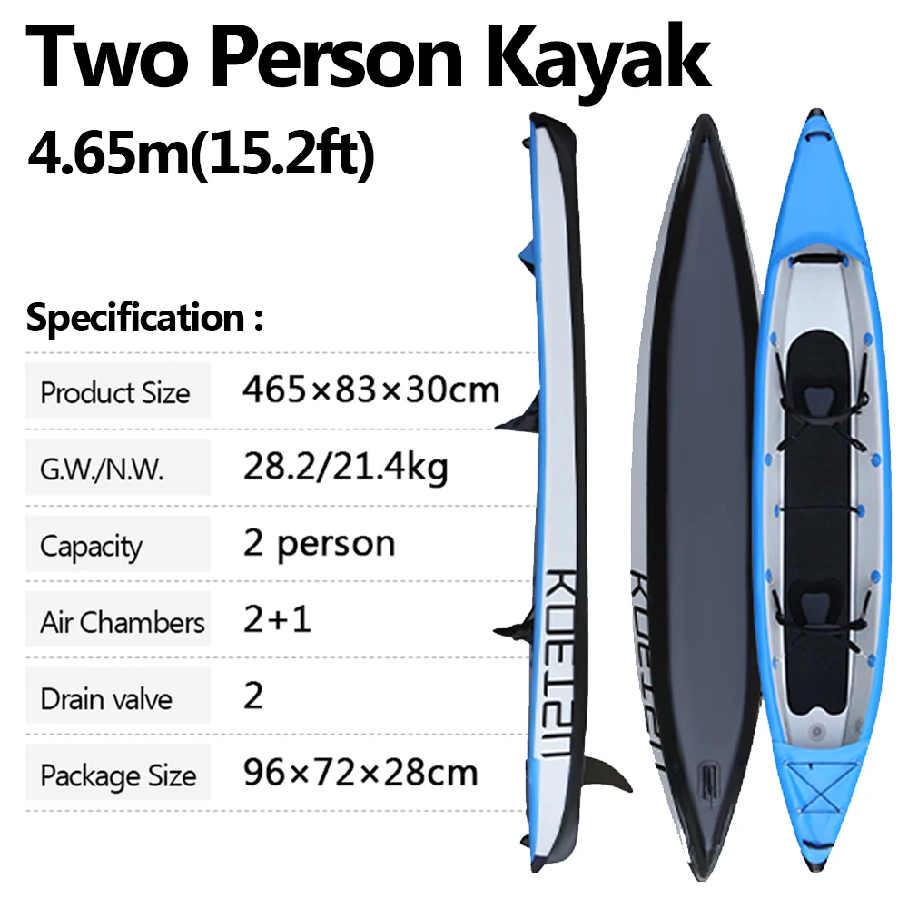 Two Person PVC Kayak boat Inflatable Canoe Fishing Dinghy For Water Sports Professional Surfing Rafting Touring Kayaking
Two Person PVC Kayak boat Inflatable Canoe Fishing Dinghy For Water Sports Professional Surfing Rafting Touring Kayaking